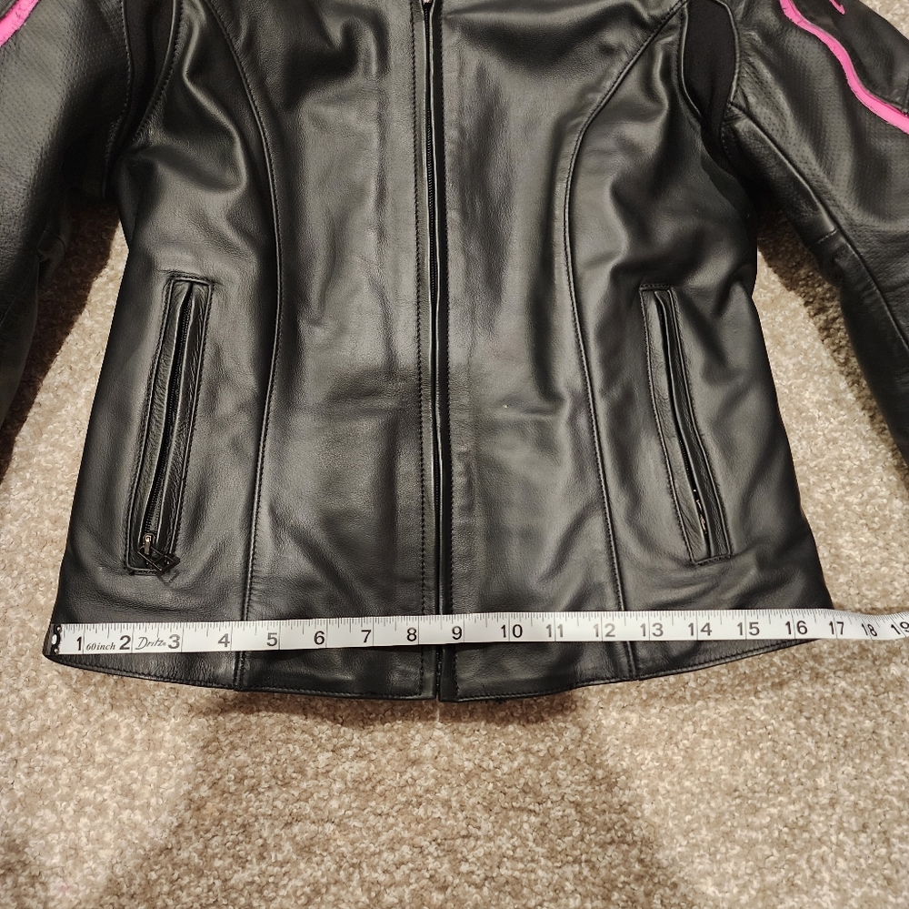 Dainese Women's Black Leather Jacket with Pink Accents - Picture 11 of 12